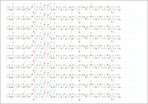 10-Line Dots: large, basic letters